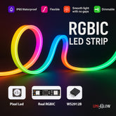 Uni Glow Smart RGB-IC Silicon Neon Strip Light (5M) | Dreamcolor LED Rope with Music Sync, DIY Effects, Remote + App Control | Works with Alexa & Google
